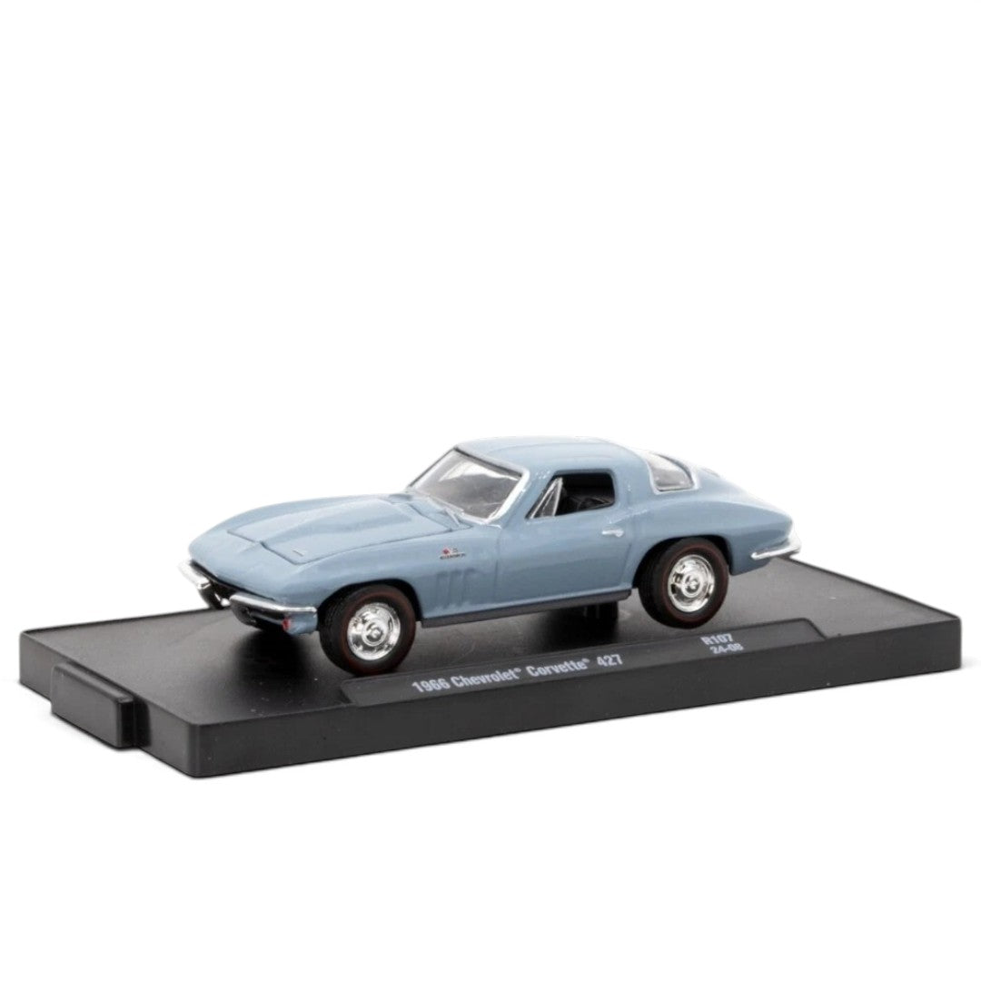 M2 Machines 1:64 1966 Chevrolet Corvette 427 Turbo-Jet Light Blue Die-Cast Model Car | Limited 8,000 Pcs Collectible