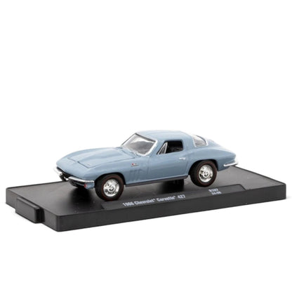 M2 Machines 1:64 1966 Chevrolet Corvette 427 Turbo-Jet Light Blue Die-Cast Model Car | Limited 8,000 Pcs Collectible