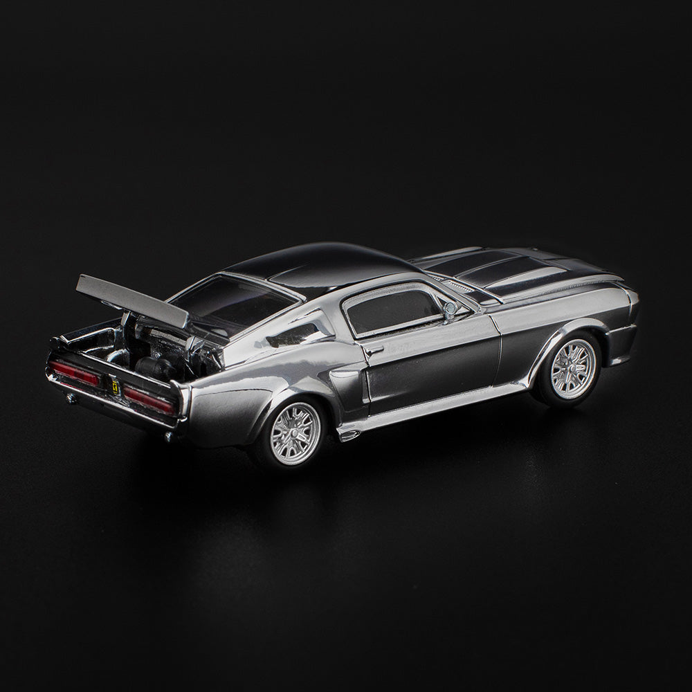 POP RACE 1:64 Shelby Mustang GT500 Chrome Silver PR64-312 | Official Licensed Diecast Model Car | BGX