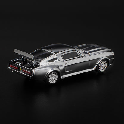POP RACE 1:64 Shelby Mustang GT500 Chrome Silver PR64-312 | Official Licensed Diecast Model Car | BGX