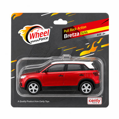 Centy Wheel Force Pull Back Action Bretza SUV Die-Cast Toy Car for Kids | Friction Powered Mini SUV | Assorted Colours | BGX