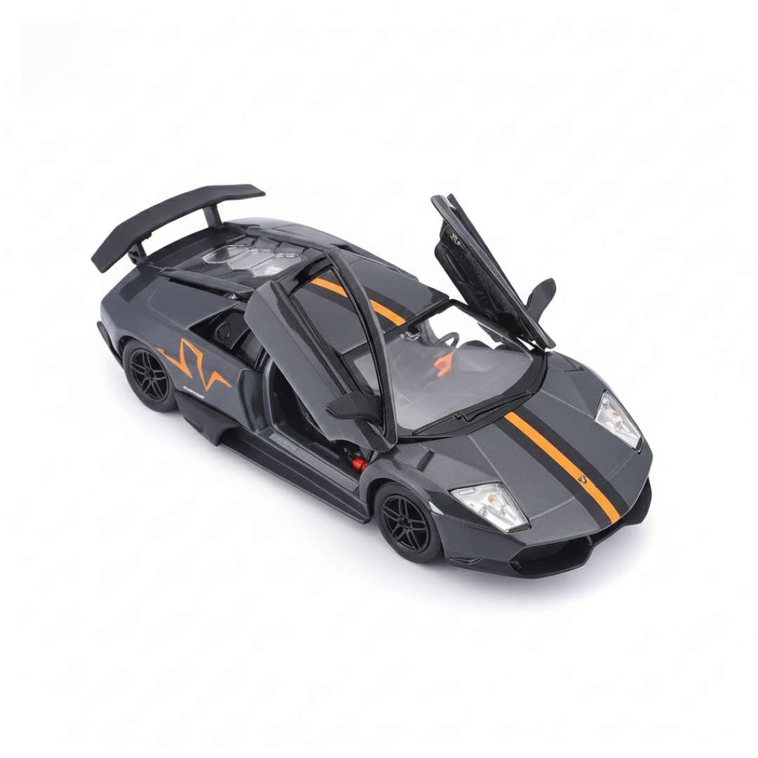RMZ City 1:36 Lamborghini Murcielago LP 670-4 SV Diecast Car Model – Grey| Openable Doors, Sound & Light