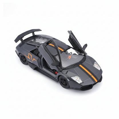 RMZ City 1:36 Lamborghini Murcielago LP 670-4 SV Diecast Car Model – Grey| Openable Doors, Sound & Light