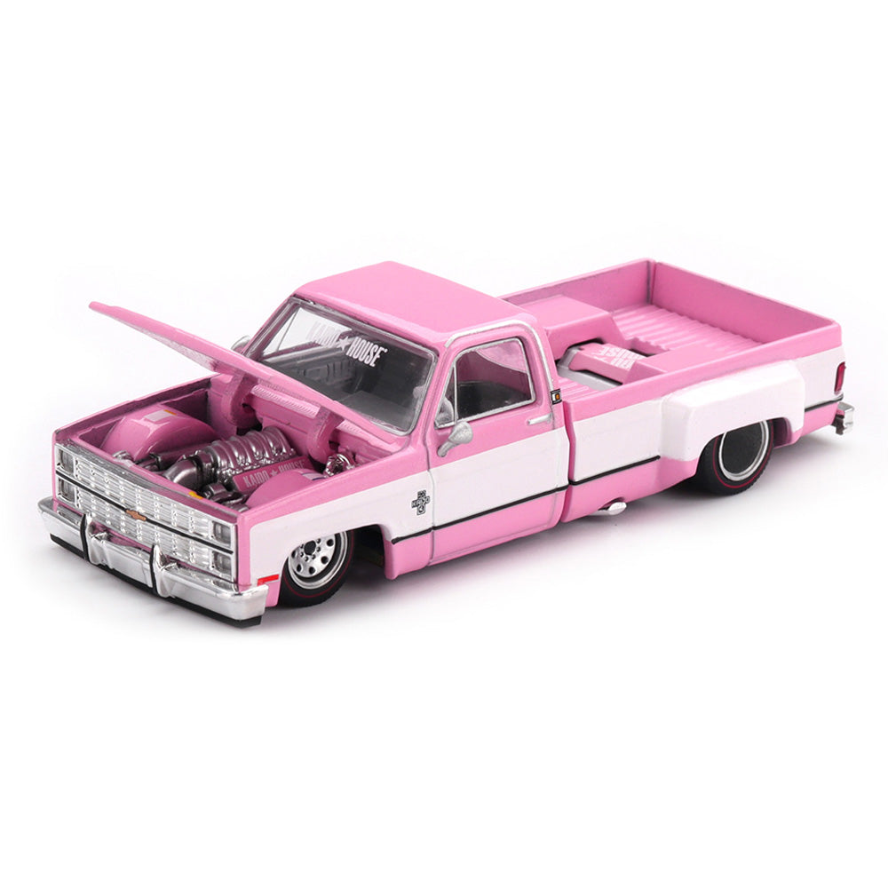 Kaido House x MINI GT 1:64 Chevrolet Silverado Dually Vintage Spec V2 Pink Die-Cast Pickup Truck