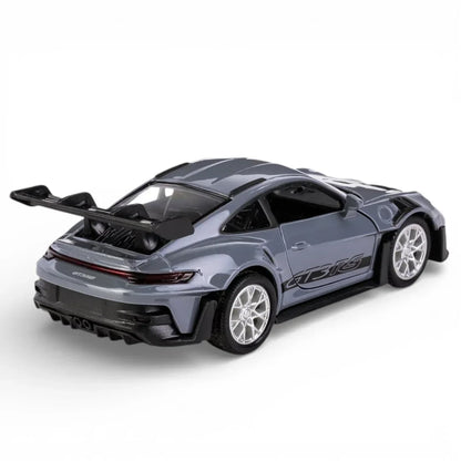 RMZ City 1:36 Porsche 911 GT3 RS Die-Cast Car – White | Openable Doors, Pull-Back Action