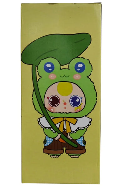 BABY THREE Colorful Stainless Steel Seeper Water Bottle – 500ml Yellow| With Lid & Metal Straw | Cute Character Design - Jaiman Toys