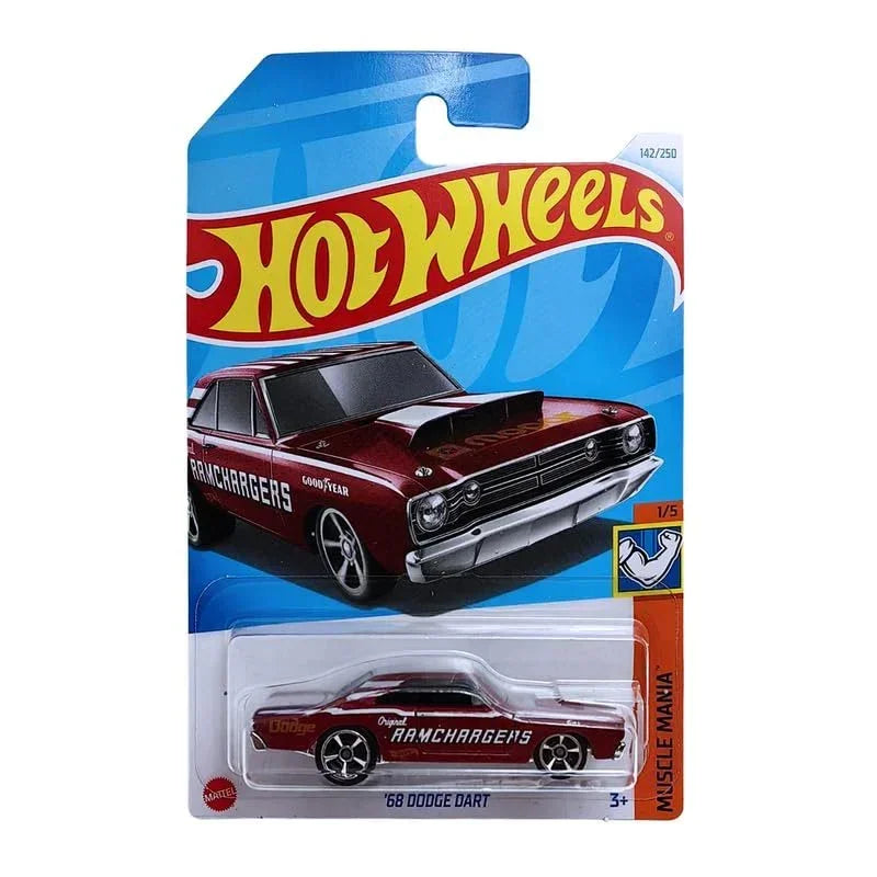 Hot Wheels 1:64 Scale 5-Car Set – '96 Porsche Carrera, Hi-Roller, '68 Dodge Dart, Metro Kowloon'D Hypervan & Twin Mill Gen-E