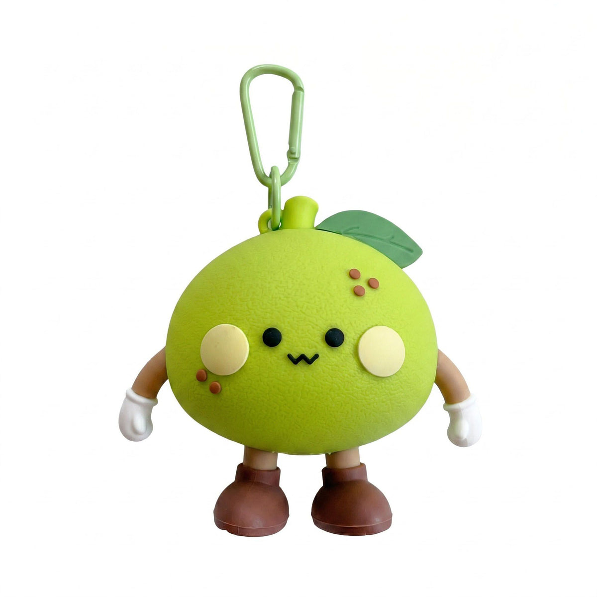 Cute Green Tangerine Silicone Mini Pouch Keychain | 3D Tangerine Bag Charm with Zipper Storage for Coins, Earbuds, Keys & Small Accessories