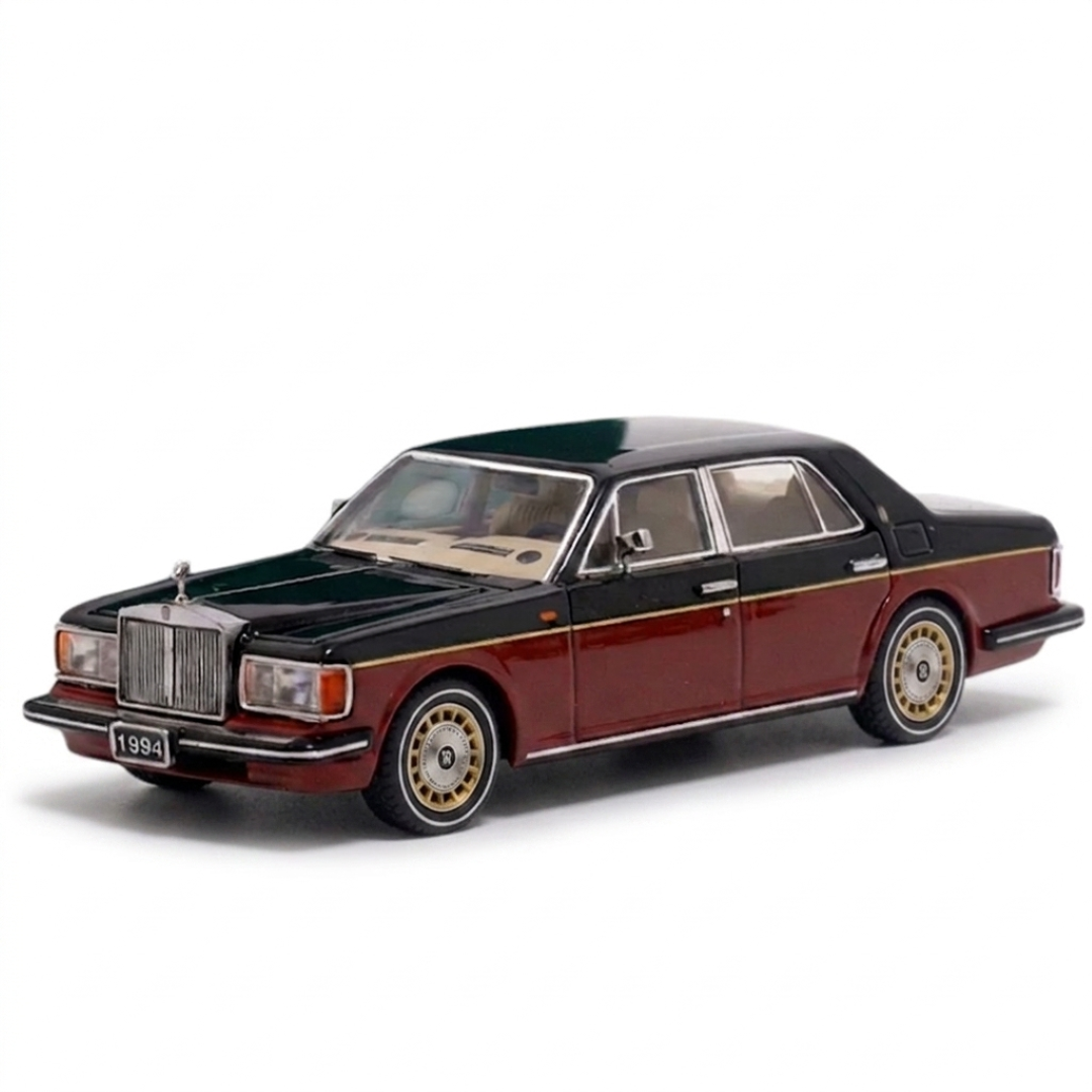 GFCC 1:64 1994 Rolls-Royce Silver Spur III 1:64 Diecast Model Car | Black | Premium Acrylic Display Box
