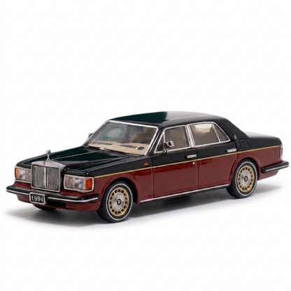 GFCC 1:64 1994 Rolls-Royce Silver Spur III 1:64 Diecast Model Car | Black | Premium Acrylic Display Box