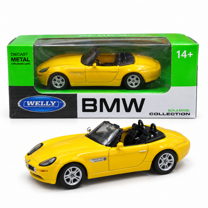 Welly 1:64 BMW Z8 Roadster Yellow Die-Cast Metal Model Car