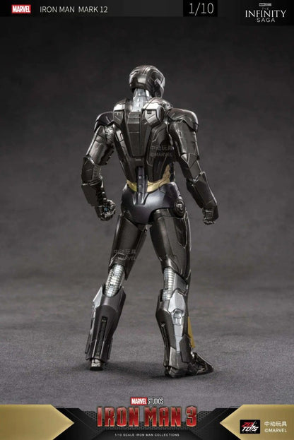ZD Toys 1:10 Scale Iron Man Mark XII (Mark 12) Action Figure | Marvel Studios Iron Man 3 | 7Inch Collectible with Articulation