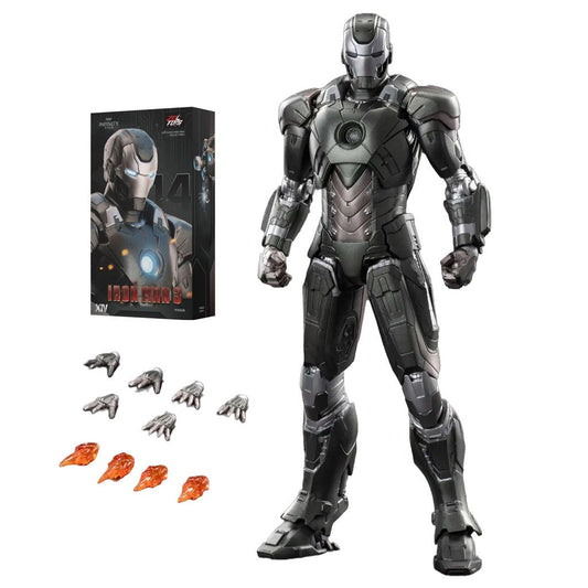ZD Toys Iron Man MK14 1:10 Scale Non-Light-Up Action Figure | Iron 3 Collectible with Interchangeable Hands & Effect Parts | Model 1906-14