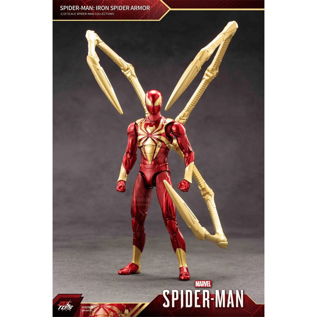 ZD Toys Marvel Spider-Man Iron Spider Armor | 1:10 Scale 7-Inch Highly Articulated Action Figure | Premium Marvel Collectible