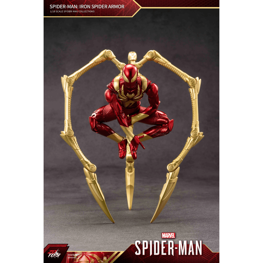 ZD Toys Marvel Spider-Man Iron Spider Armor | 1:10 Scale 7-Inch Highly Articulated Action Figure | Premium Marvel Collectible