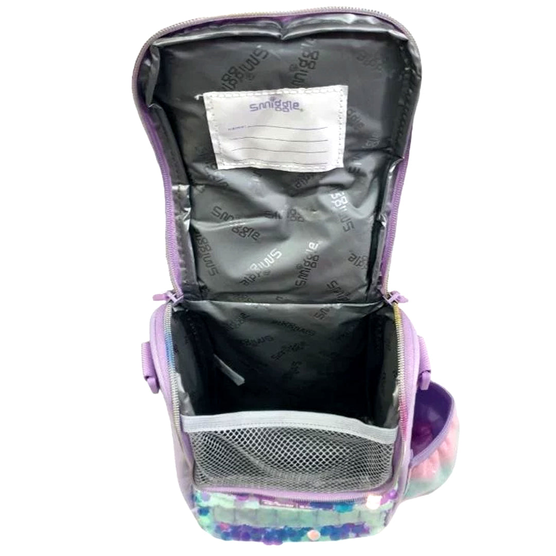 Smiggle Disney The Little Mermaid ID Lunch Bag with Strap | Customisable Insulated Kids Lunch Bag with Drink Bottle Holder (26cm)