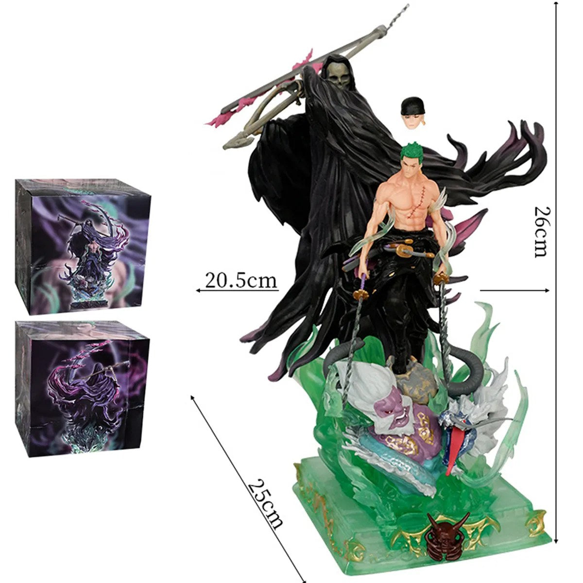 Ultimate Action One Piece Roronoa Zoro 26 CM Grim Reaper Statue Figure | Anime Collectible PVC Action Display Model