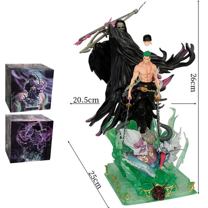 Ultimate Action One Piece Roronoa Zoro 26 CM Grim Reaper Statue Figure | Anime Collectible PVC Action Display Model