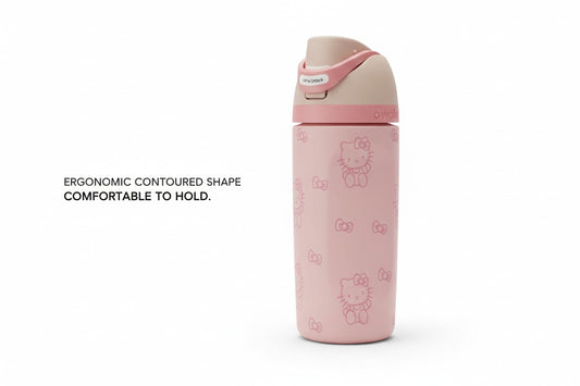 Owala FreeSip Hello Kitty 16 oz / 475 ml Insulated Stainless Steel Water Bottle with Built-In Straw & Push-Button Lid – Pink