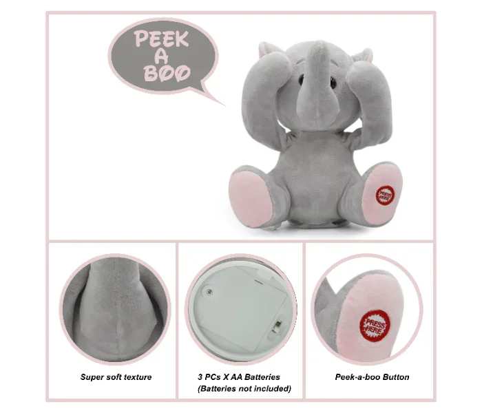 Peek-A-Boo Manny Elephant – Interactive Musical Plush Toy for Toddlers