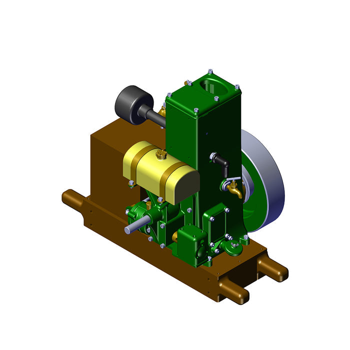 RETROL & OKMO D-Type 100th Anniversary Stationary Gasoline Engine Model – Fully Functional Mini 4-Stroke Engine with Wooden Base
