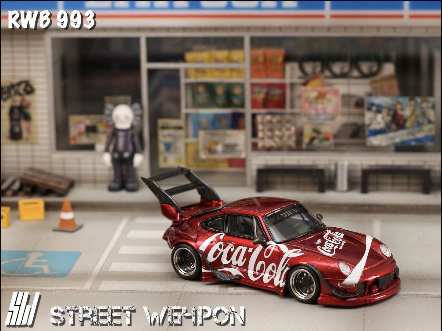 Street Weapon 1:64 Porsche 911 (993) RWB Coca-Cola Livery Die-Cast Model Car | Premium Widebody Collectible