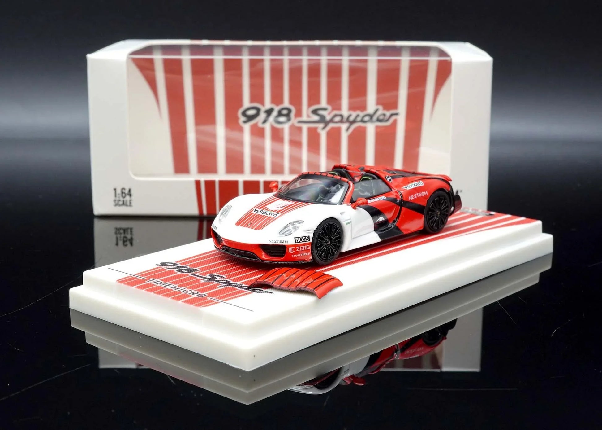 Time micro Spyder 918 Time micro Red/White 1:64 Diecast Car Model - Jaiman Toys