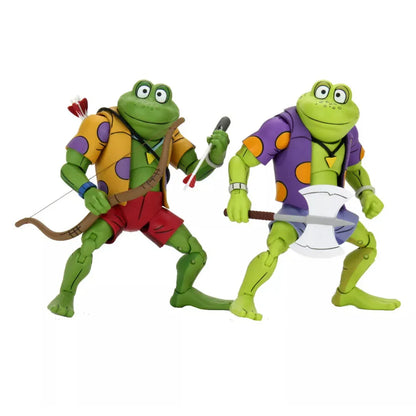 NECA TMNT Genghis & Rasputin Frog 2-Pack – 7" Cartoon Action Figures - Jaiman Toys