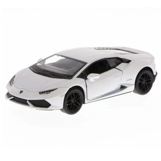 KiNSMART Lamborghini Huracán LP 610-4 – 1:36 Scale Die-Cast Model Car – 5-Inch Pullback Toy Car - White - Jaiman Toys