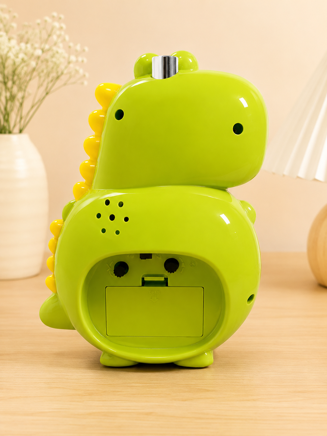 Cute Dinosaur Cartoon Table Clock for Kids | Silent Analog Desk Clock for Bedroom, Study Table & Nursery Décor