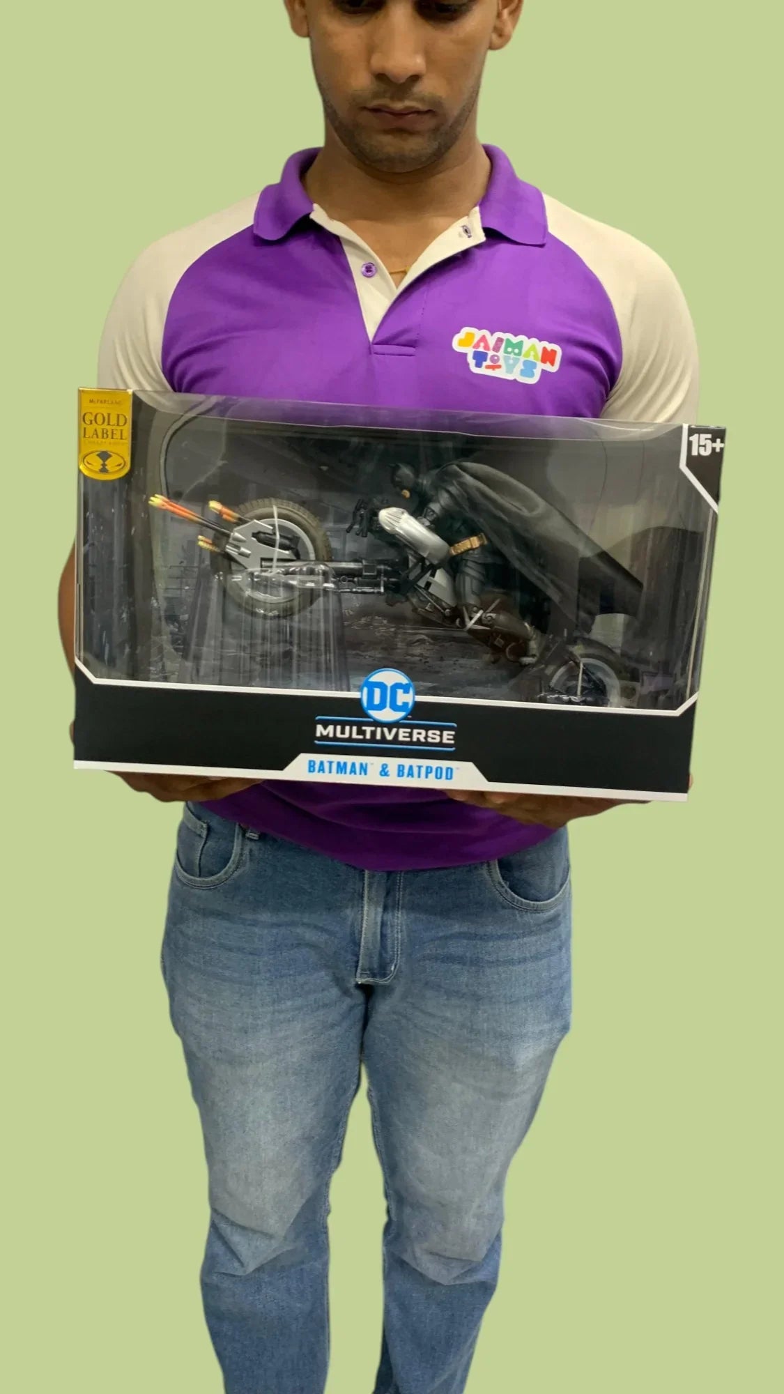 Batpod with Batman (The Dark Knight) – DC Multiverse Vehicle & Figure Set by McFarlane Toys - Jaiman Toys