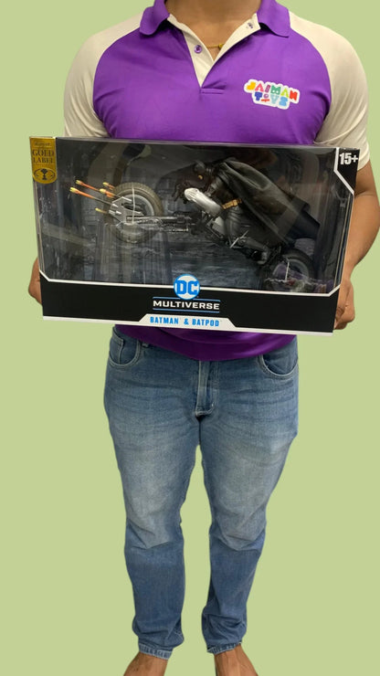 Batpod with Batman (The Dark Knight) – DC Multiverse Vehicle & Figure Set by McFarlane Toys - Jaiman Toys