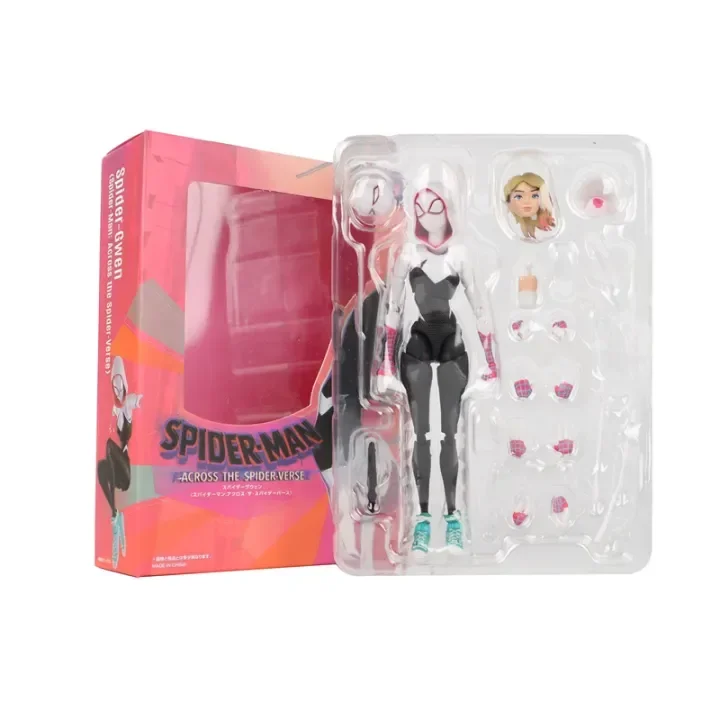 Spider-Gwen Action Figure | Spider-Man Across the Spider-Verse Collectible Figure | Multiple Accessories | Display Stand Included- 5.5 Inches