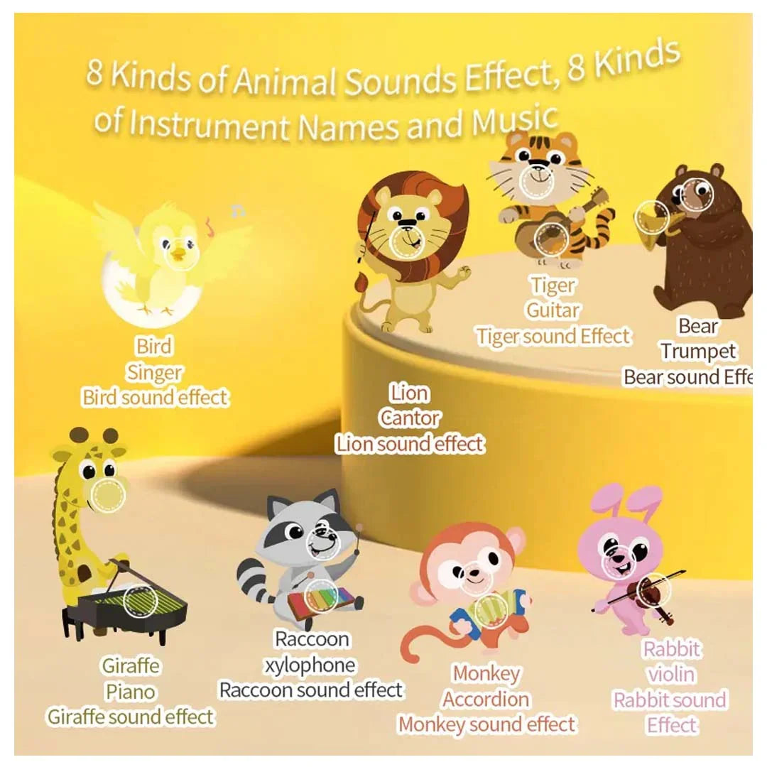 FiveStar Infant Animal Reading Piano – Interactive Baby Toy with Lights, Sounds & 3 Learning Modes | Educational Gift for Toddlers - Jaiman Toys