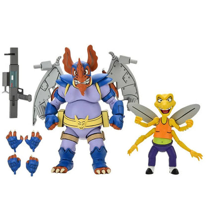 NECA Teenage Mutant Ninja Turtles Wingnut & Screwloose – Cartoon Series 2-Pack Action Figures - Jaiman Toys