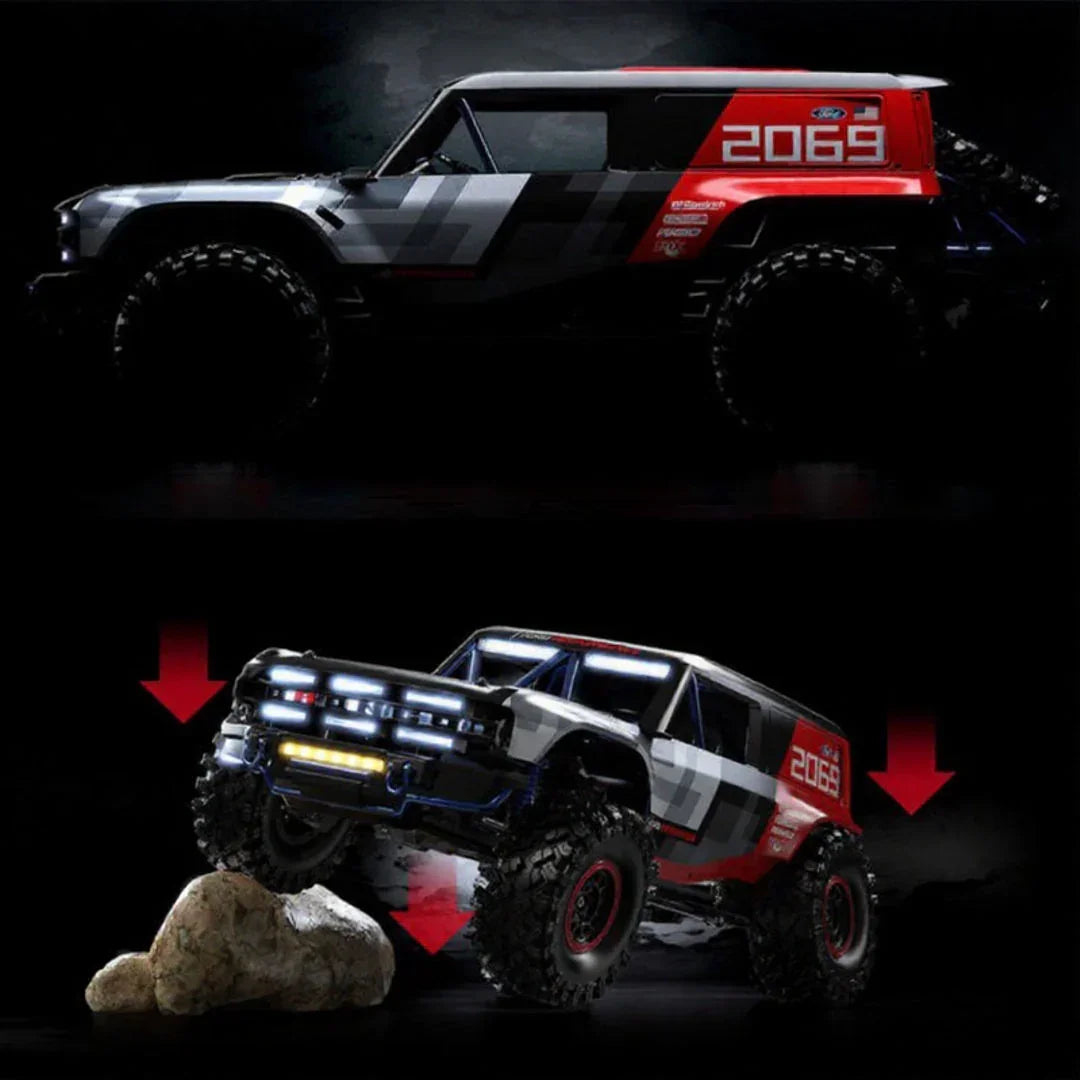 MJX  HYPER GO H8P 1:8 Scale Ford Motor Company Ford Bronco R Licensed 4WD RC Rock Crawler – Brushless Motor, 80A ESC, High-Speed Off-Road Remote Control Vehicle