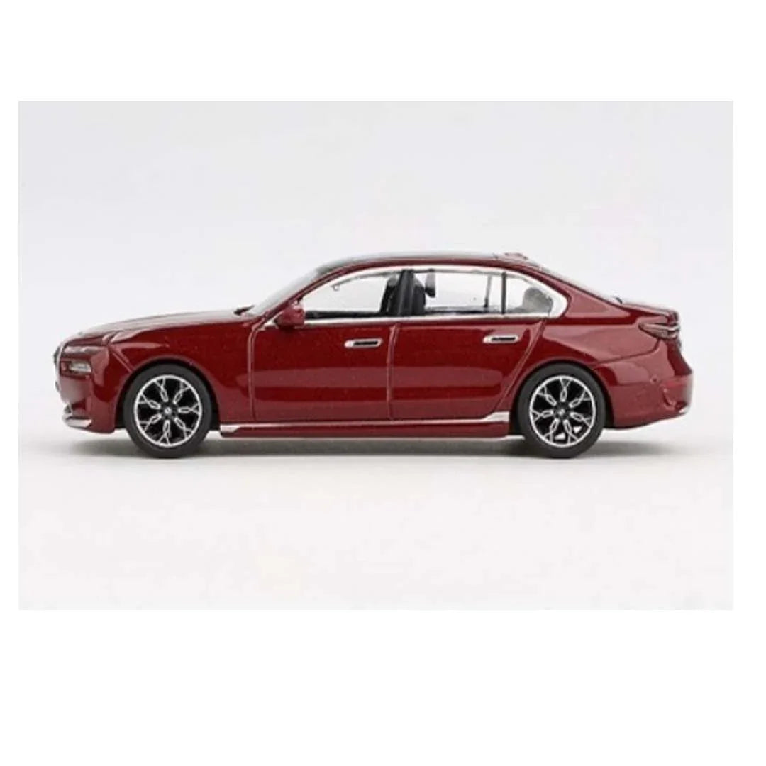 MINI GT BMW i7 xDrive60 – Aventurin Red Metallic – 1:64 Diecast Model - Jaiman Toys