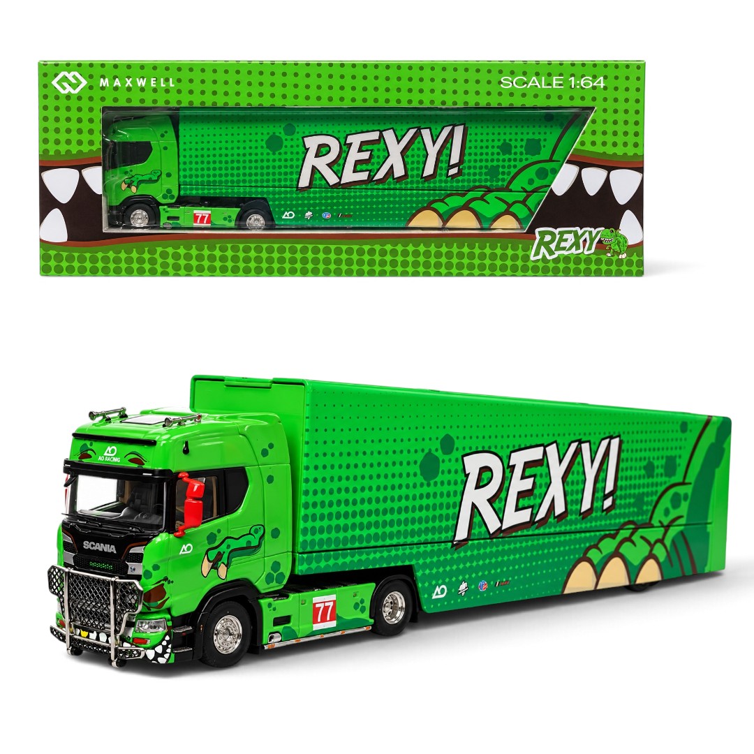 KengFai x Maxwell 1:64 Scania S730 V8 REXY! #77 Double Deck Gull Wing Transporter