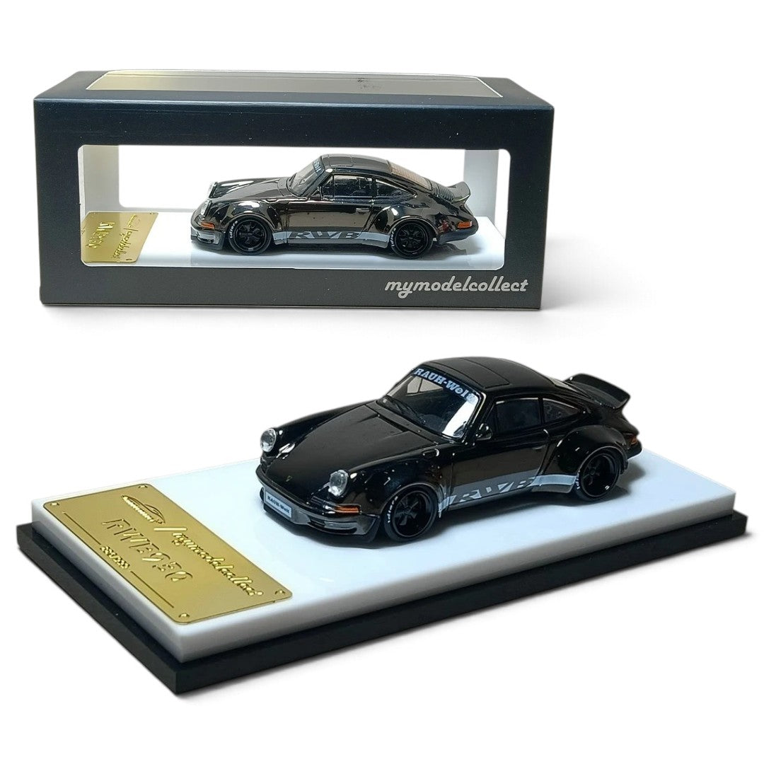 My Model Collect 1:64 Porsche RWB 930 Ducktail Chrome Gunmetal Black Die-Cast Car – MC640002V