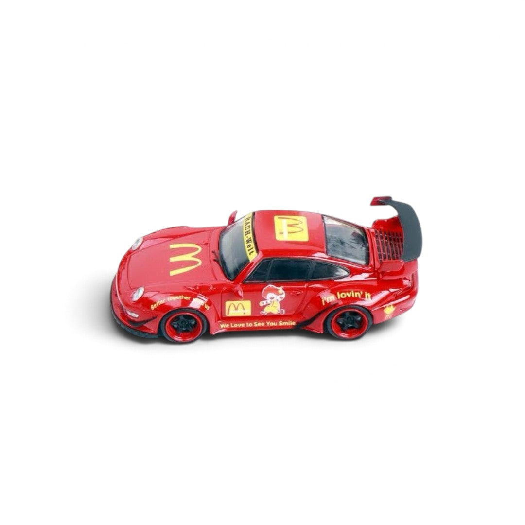DECODE 1:64 Porsche 911 RWB 993 McDonald’s Livery Die-Cast Model Car – DE6417009