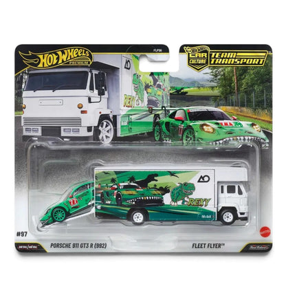 Hot Wheels 1:64 Premium Team Transport Porsche 911 GT3 R (992) Rexy & Fleet Flyer – #97