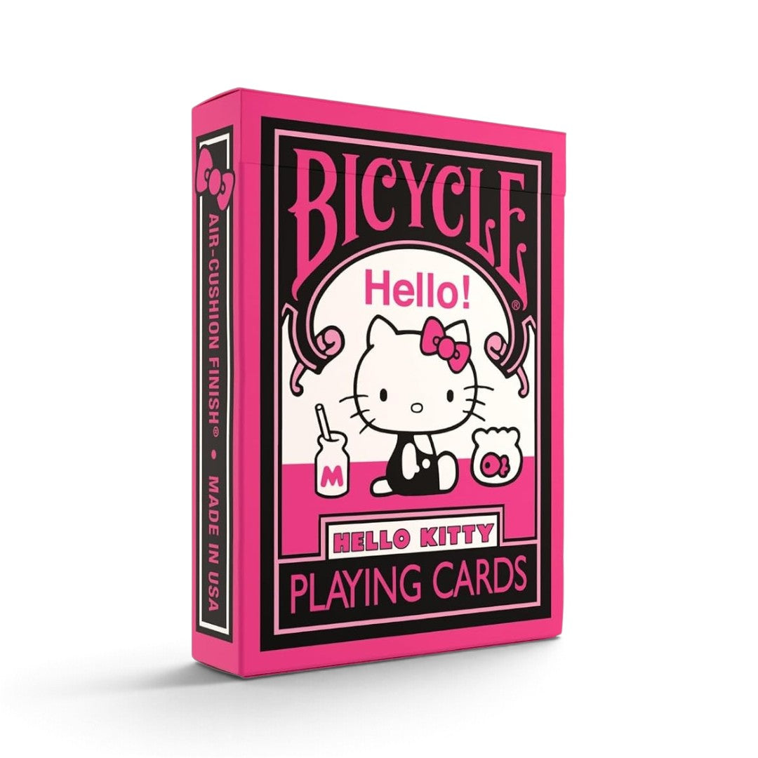 Bicycle Hello Kitty Playing Cards – Black & Pink Deck with Air-Cushion Finish