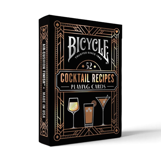 Bicycle Cocktail Recipes Playing Cards – 52 Drink Recipes, Poker Size Deck with Air-Cushion Finish