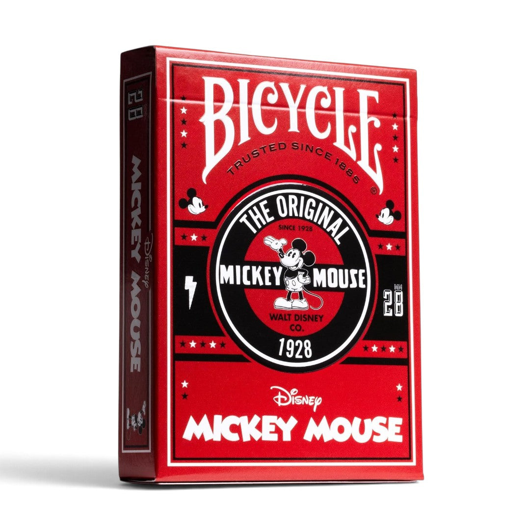 Bicycle Disney Classic Mickey Mouse Playing Cards – Red Collectible Deck with Air-Cushion Finish