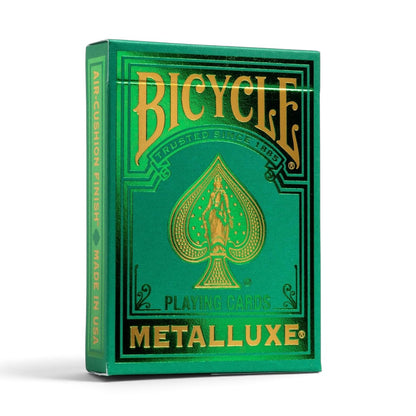 Bicycle Metalluxe Green Playing Cards – Metallic Foil Poker Deck with Air-Cushion Finish