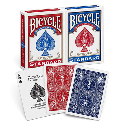 Bicycle Standard Playing Cards 2-Pack – Red & Blue Rider Back Poker Decks