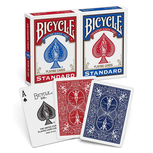 Bicycle Standard Playing Cards 2-Pack – Red & Blue Rider Back Poker Decks