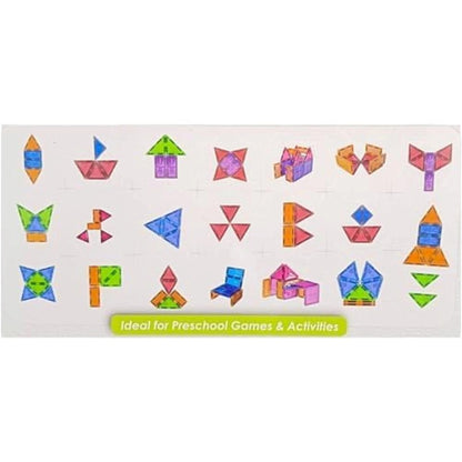Zephyr Learning Steps Magnetix-2 Magnetic Tiles Building Set – 16 Pieces, 30+ Models, Ages 3+
