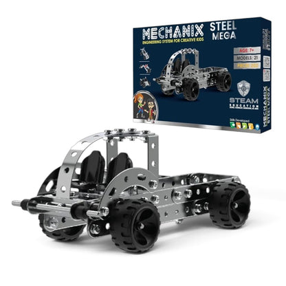 Zephyr Mechanix Steel Mega 202-Piece Metal Construction Kit – 21 Models, STEAM Engineering Toy, Ages 7+