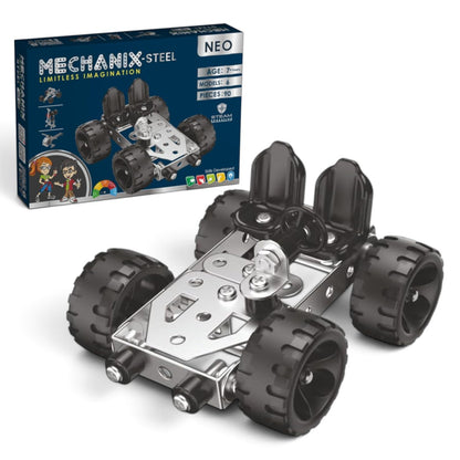 Zephyr Mechanix Steel Neo 90-Piece Metal Construction Kit – 6 Models, STEAM Engineering Toy, Ages 7+